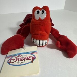Little Mermaid Sebastian Crab Mini Bean Bag 8" Plush Stuffed Animal Disney Tag